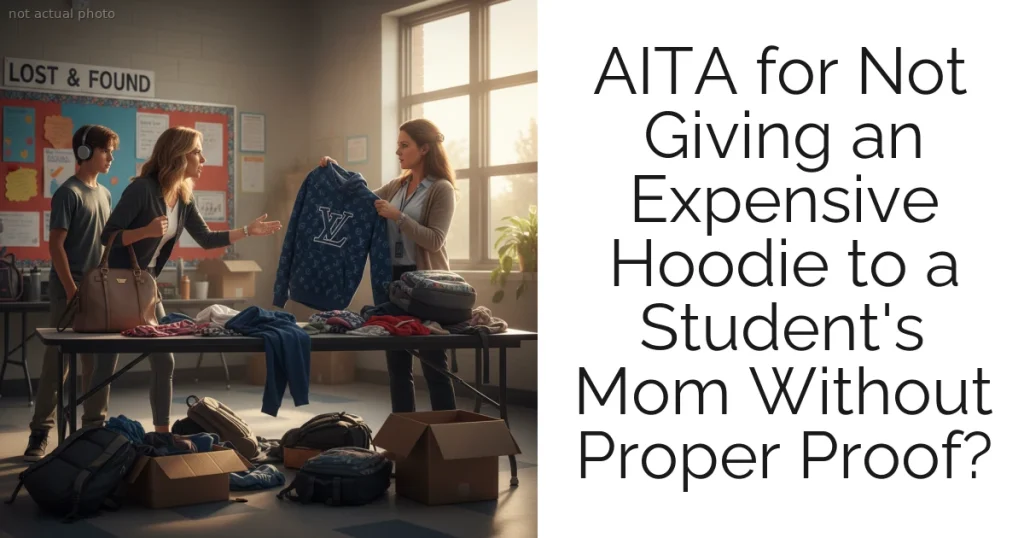 AITA for Not Giving an Expensive Hoodie to a Student's Mom Without Proper Proof?