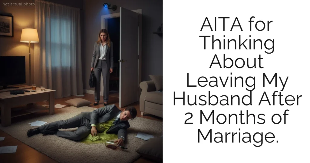 AITA for Thinking About Leaving My Husband After 2 Months of Marriage.