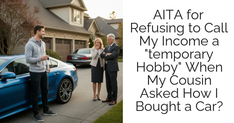 AITA for Refusing to Call My Income a "temporary Hobby" When My Cousin Asked How I Bought a Car?