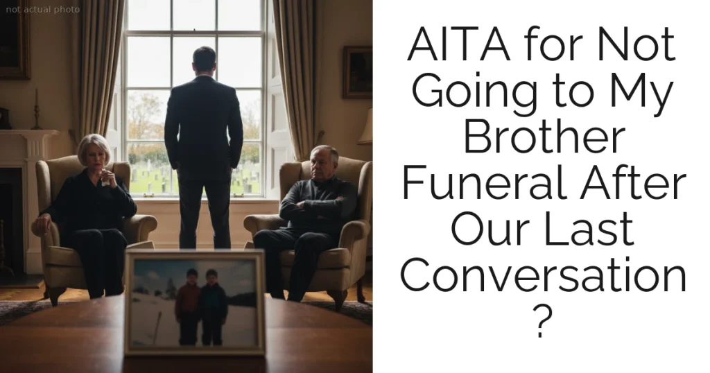 AITA for Not Going to My Brother Funeral After Our Last Conversation ?