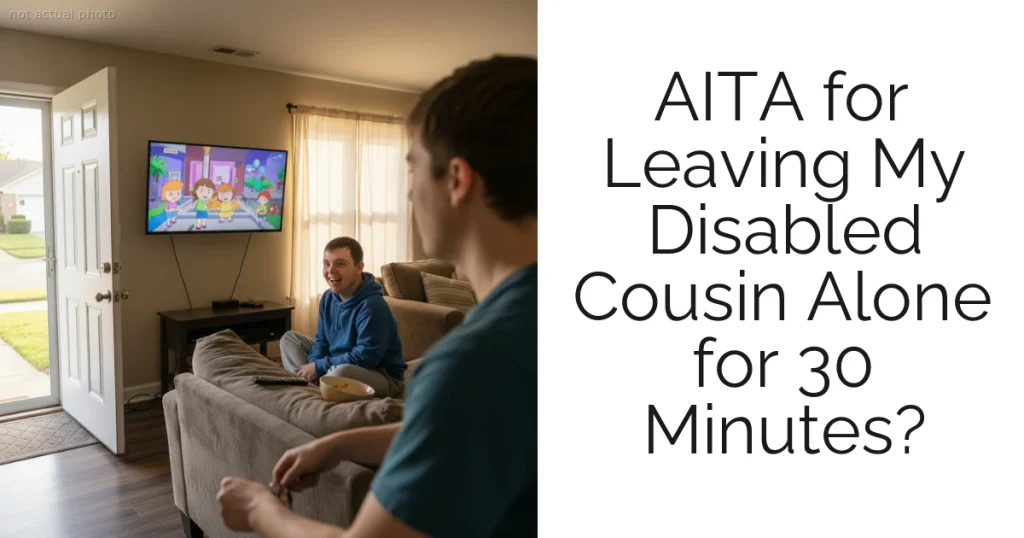 AITA for Leaving My Disabled Cousin Alone for 30 Minutes?