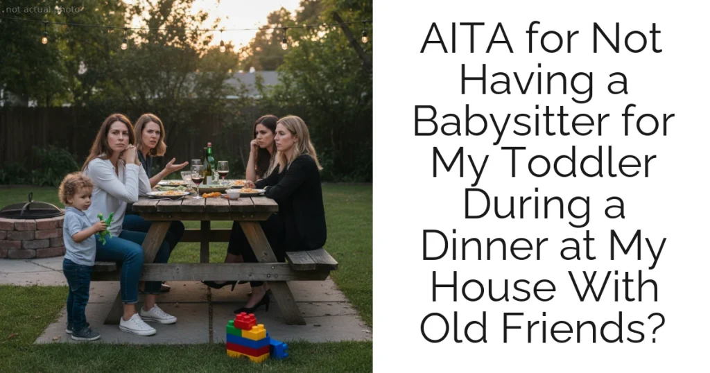 AITA for Not Having a Babysitter for My Toddler During a Dinner at My House With Old Friends?