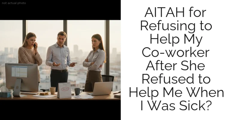 AITAH for Refusing to Help My Co-worker After She Refused to Help Me When I Was Sick?