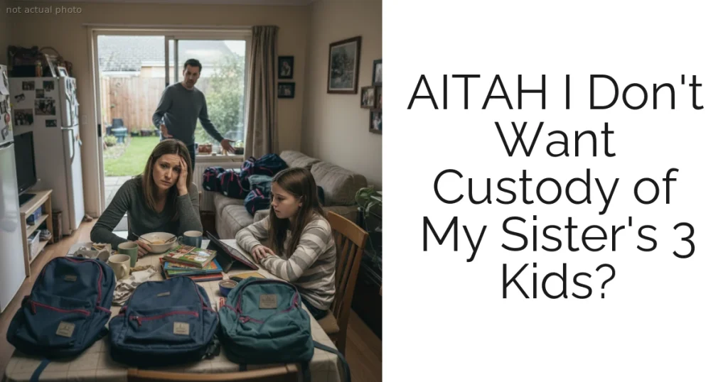AITAH I Don't Want Custody of My Sister's 3 Kids?