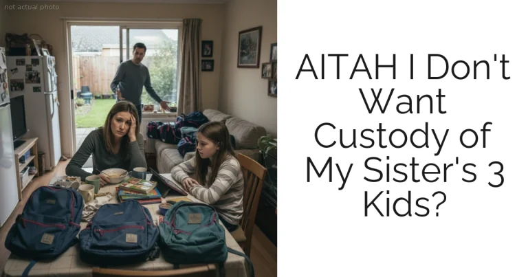 AITAH I Don't Want Custody of My Sister's 3 Kids?