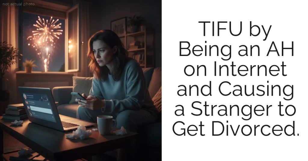 TIFU by Being an AH on Internet and Causing a Stranger to Get Divorced.