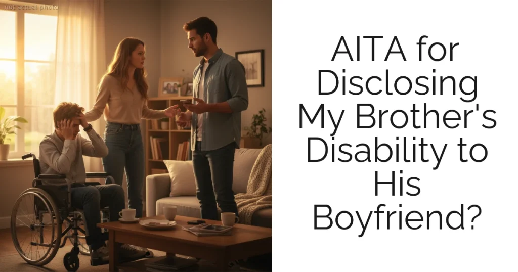 AITA for Disclosing My Brother's Disability to His Boyfriend?