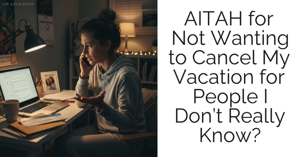 AITAH for Not Wanting to Cancel My Vacation for People I Don’t Really Know?