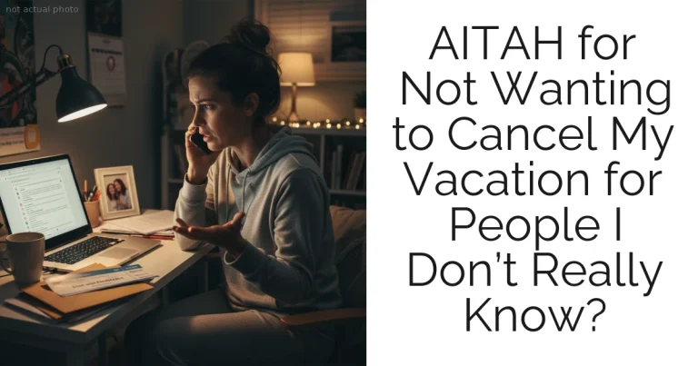 AITAH for Not Wanting to Cancel My Vacation for People I Don’t Really Know?