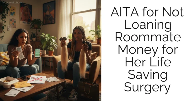 AITA for Not Loaning Roommate Money for Her Life Saving Surgery