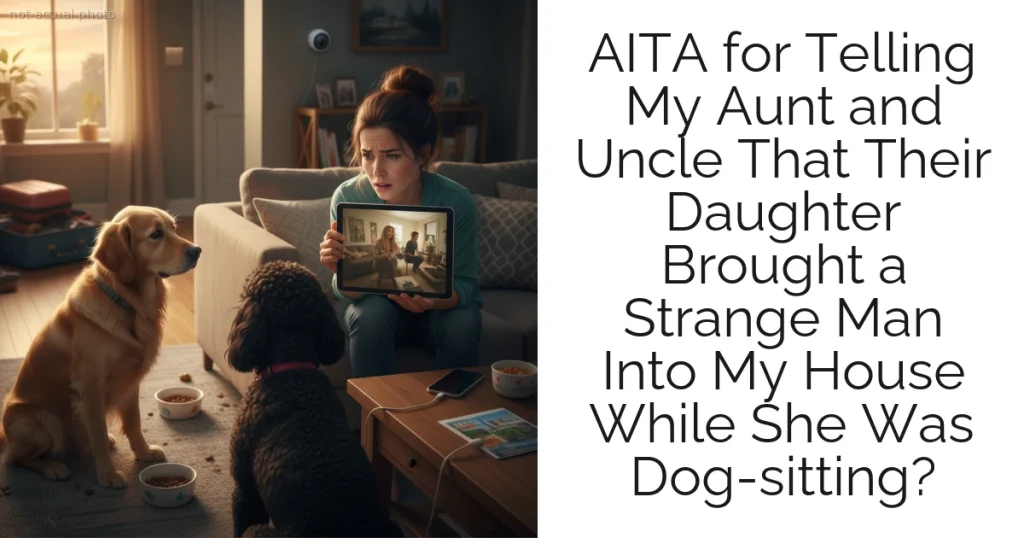 AITA for Telling My Aunt and Uncle That Their Daughter Brought a Strange Man Into My House While She Was Dog-sitting?