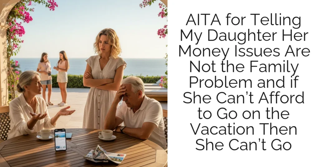 AITA for Telling My Daughter Her Money Issues Are Not the Family Problem and if She Can’t Afford to Go on the Vacation Then She Can’t Go