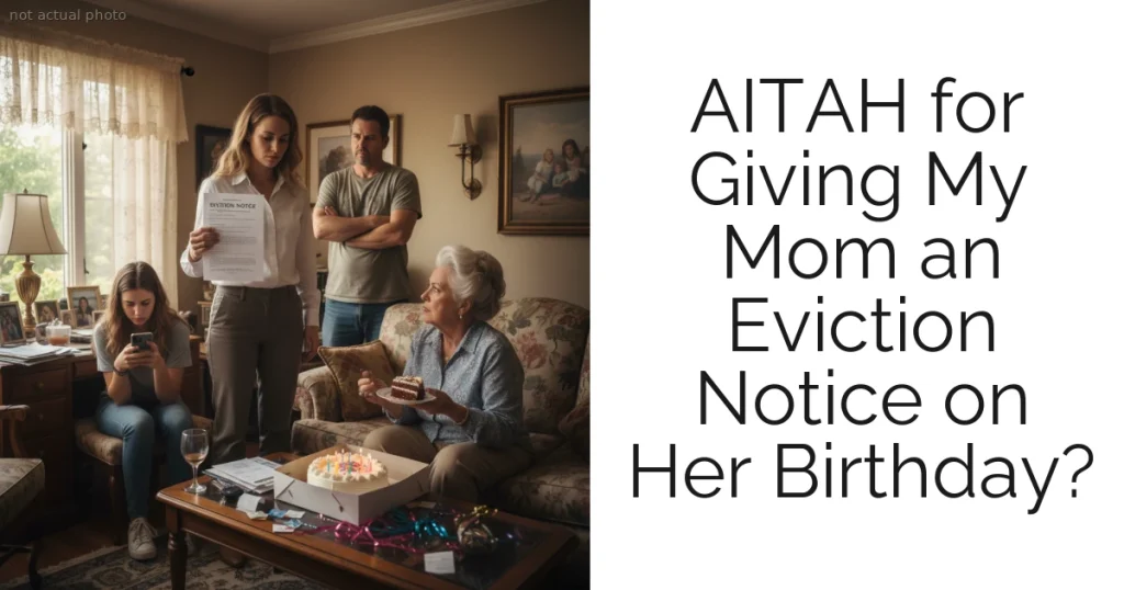 AITAH for Giving My Mom an Eviction Notice on Her Birthday?