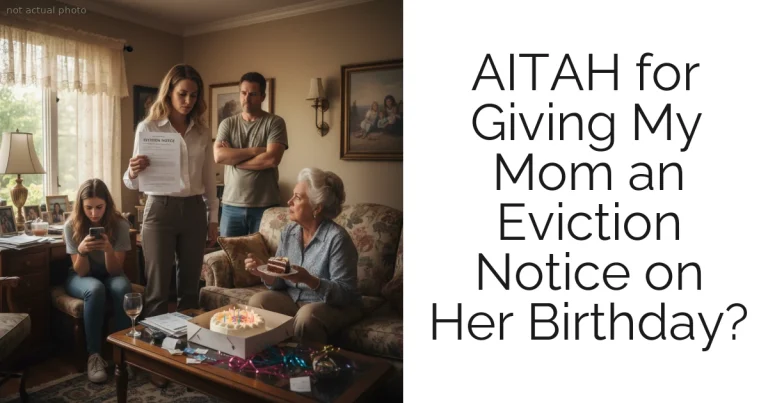 AITAH for Giving My Mom an Eviction Notice on Her Birthday?
