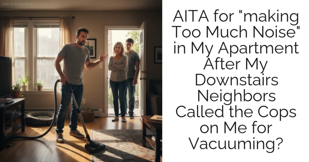 AITA for "making Too Much Noise" in My Apartment After My Downstairs Neighbors Called the Cops on Me for Vacuuming?