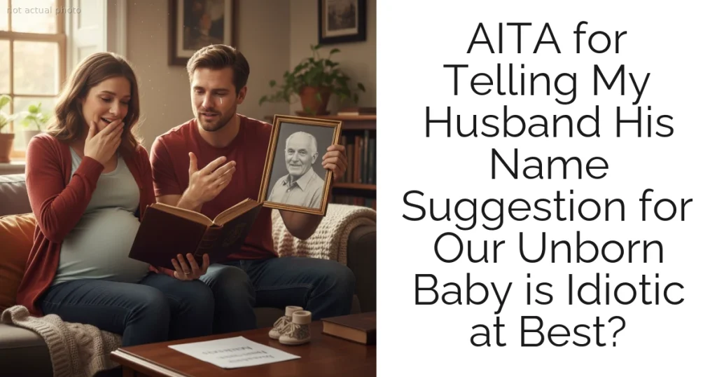 AITA for Telling My Husband His Name Suggestion for Our Unborn Baby is Idiotic at Best?