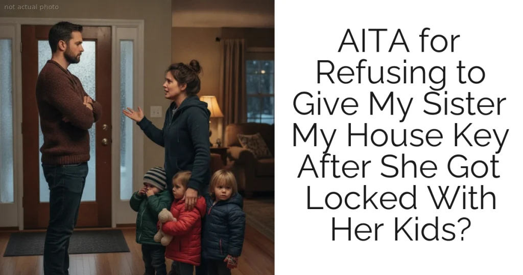 AITA for Refusing to Give My Sister My House Key After She Got Locked With Her Kids?