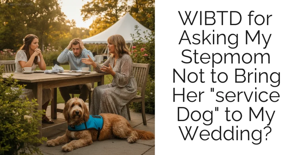 WIBTD for Asking My Stepmom Not to Bring Her "service Dog" to My Wedding?