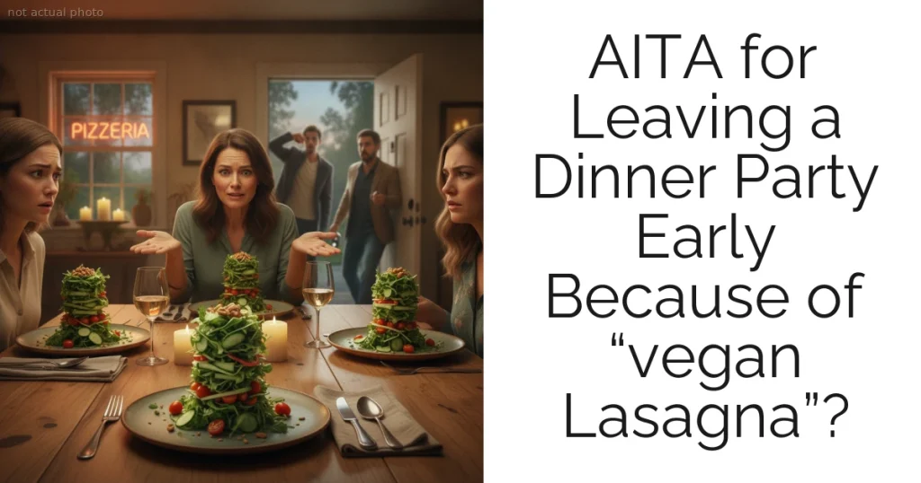 AITA for Leaving a Dinner Party Early Because of “vegan Lasagna”?