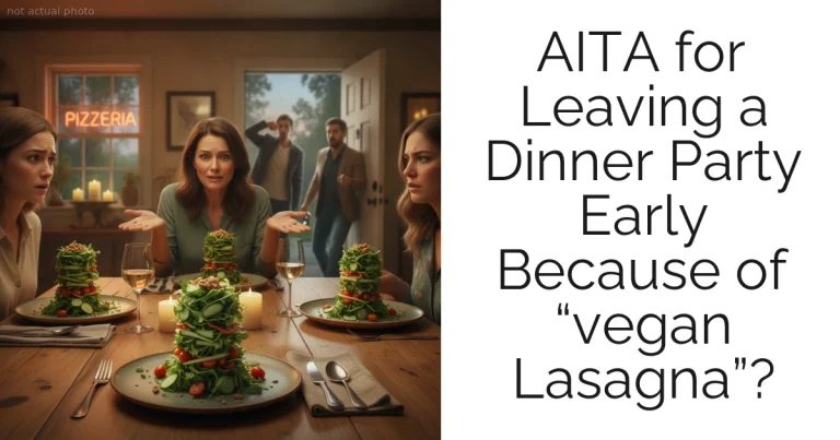 AITA for Leaving a Dinner Party Early Because of “vegan Lasagna”?