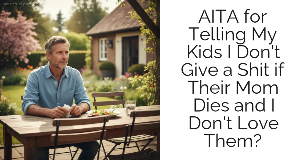 AITA for Telling My Kids I Don't Give a Shit if Their Mom Dies and I Don't Love Them?