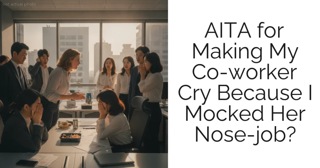 AITA for Making My Co-worker Cry Because I Mocked Her Nose-job?