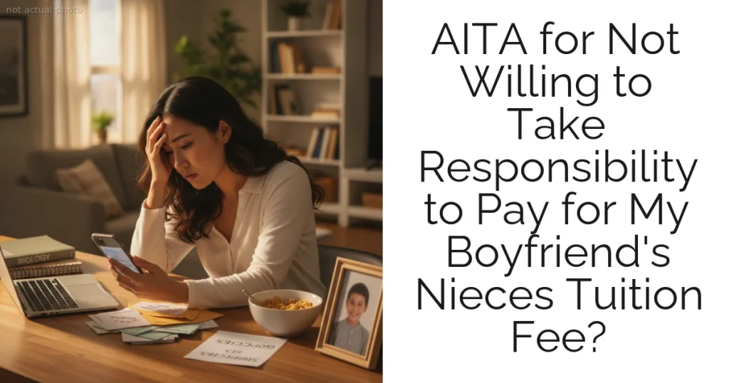 AITA for Not Willing to Take Responsibility to Pay for My Boyfriend's Nieces Tuition Fee?