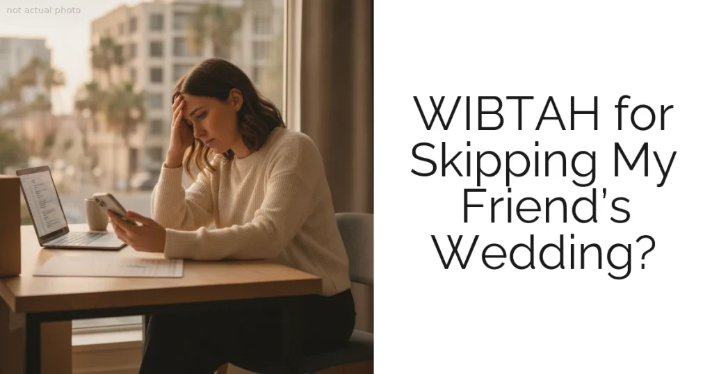 WIBTAH for Skipping My Friend’s Wedding?