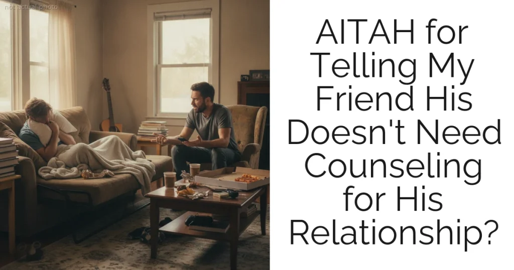 AITAH for Telling My Friend His Doesn't Need Counseling for His Relationship?