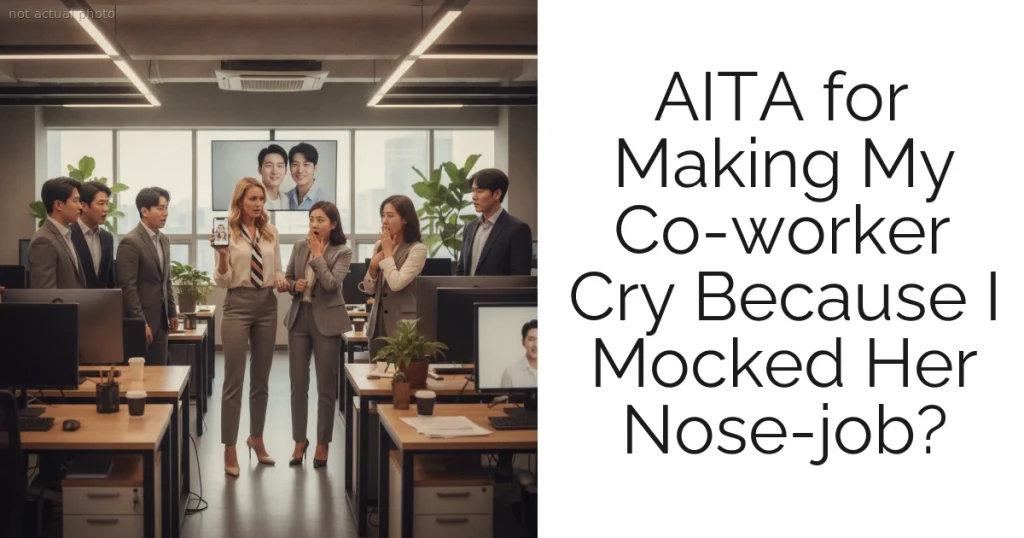 AITA for Making My Co-worker Cry Because I Mocked Her Nose-job?