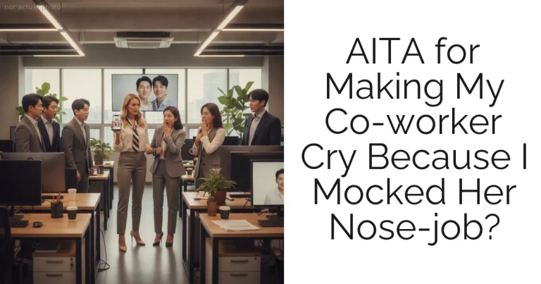 AITA for Making My Co-worker Cry Because I Mocked Her Nose-job?