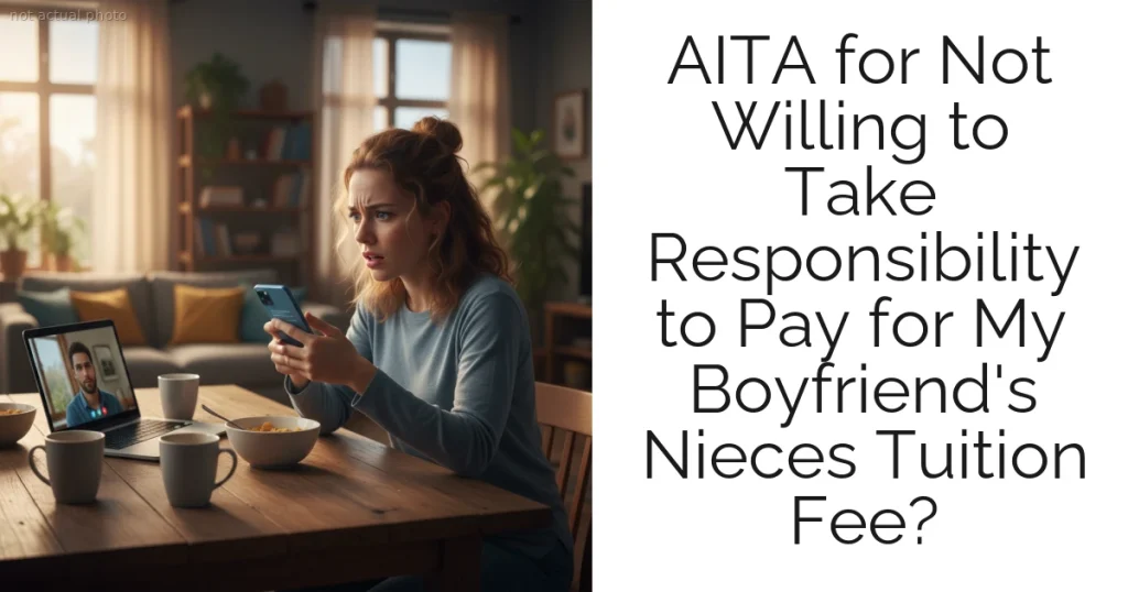 AITA for Not Willing to Take Responsibility to Pay for My Boyfriend's Nieces Tuition Fee?