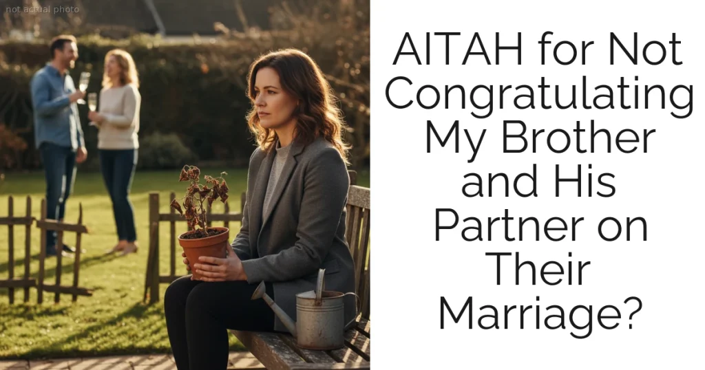 AITAH for Not Congratulating My Brother and His Partner on Their Marriage?