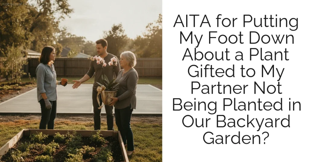 AITA for Putting My Foot Down About a Plant Gifted to My Partner Not Being Planted in Our Backyard Garden?