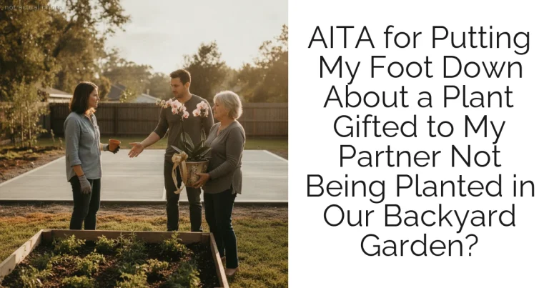 AITA for Putting My Foot Down About a Plant Gifted to My Partner Not Being Planted in Our Backyard Garden?