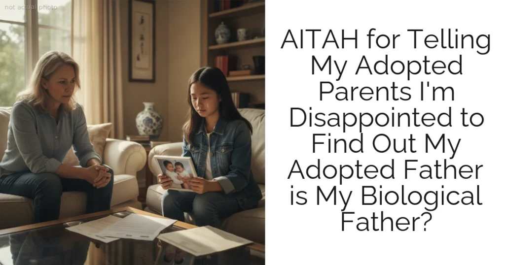 AITAH for Telling My Adopted Parents I'm Disappointed to Find Out My Adopted Father is My Biological Father?