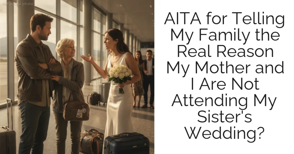 AITA for Telling My Family the Real Reason My Mother and I Are Not Attending My Sister's Wedding?