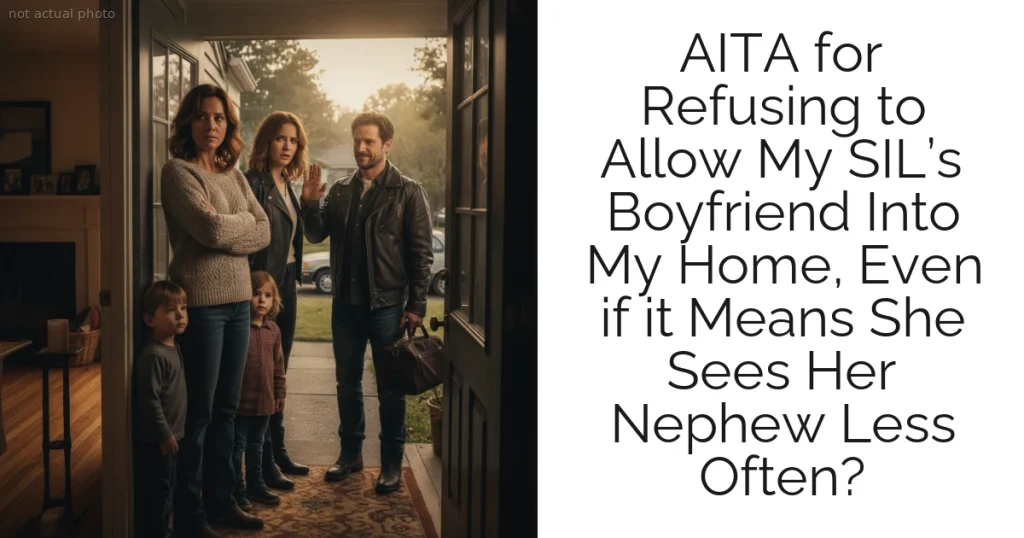 AITA for Refusing to Allow My SIL’s Boyfriend Into My Home, Even if it Means She Sees Her Nephew Less Often?