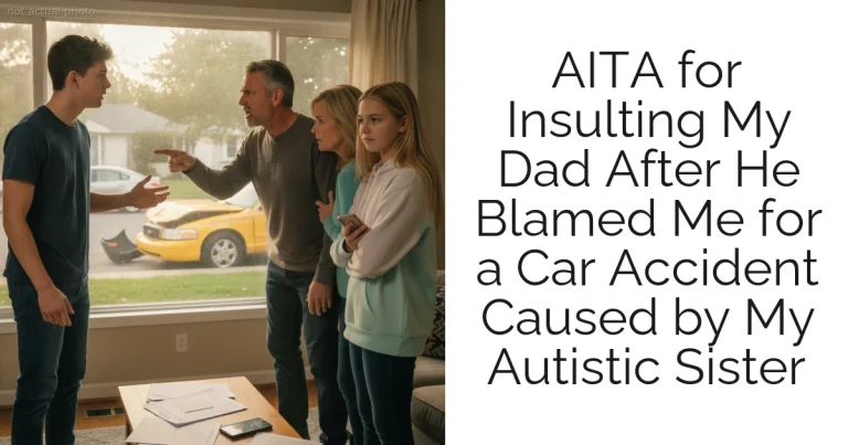 AITA for Insulting My Dad After He Blamed Me for a Car Accident Caused by My Autistic Sister