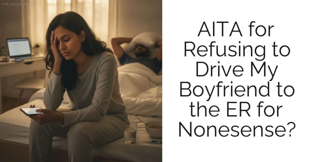 AITA for Refusing to Drive My Boyfriend to the ER for Nonesense?