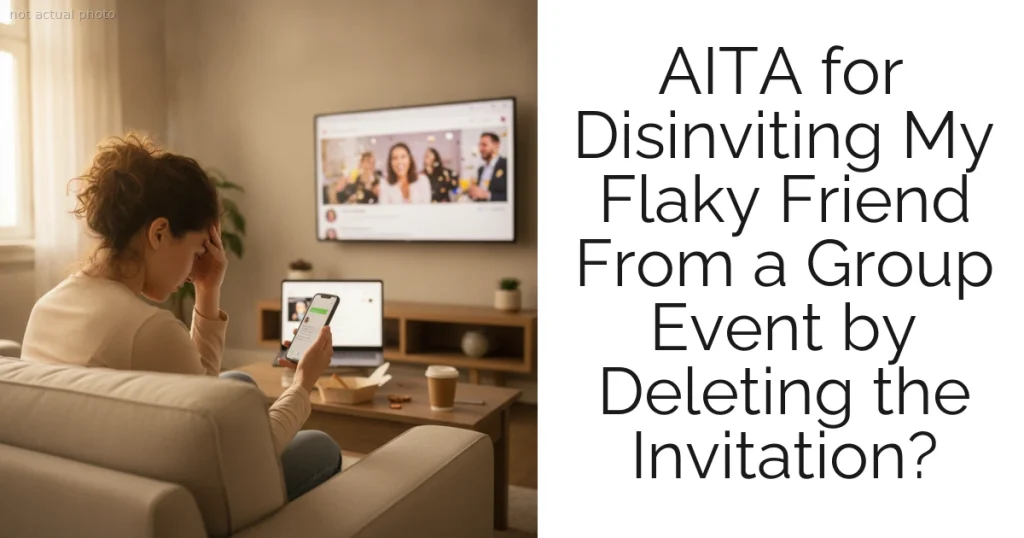 AITA for Disinviting My Flaky Friend From a Group Event by Deleting the Invitation?