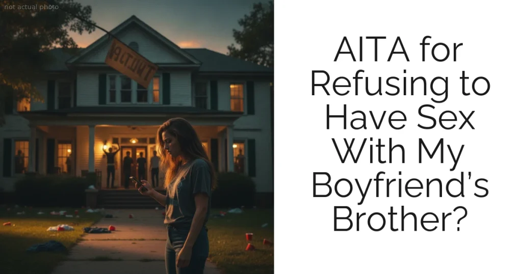 AITA for Refusing to Have Sex With My Boyfriend’s Brother?