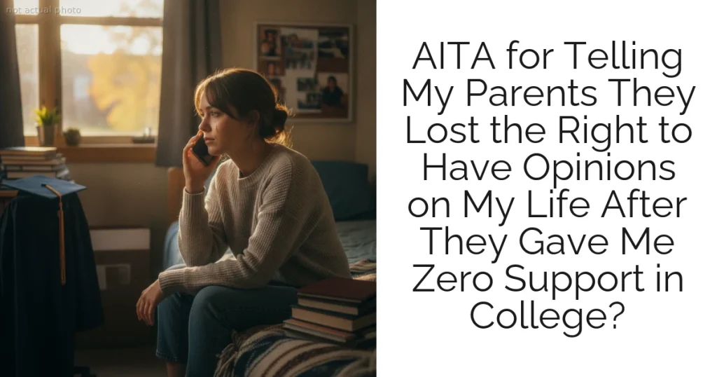 AITA for Telling My Parents They Lost the Right to Have Opinions on My Life After They Gave Me Zero Support in College?