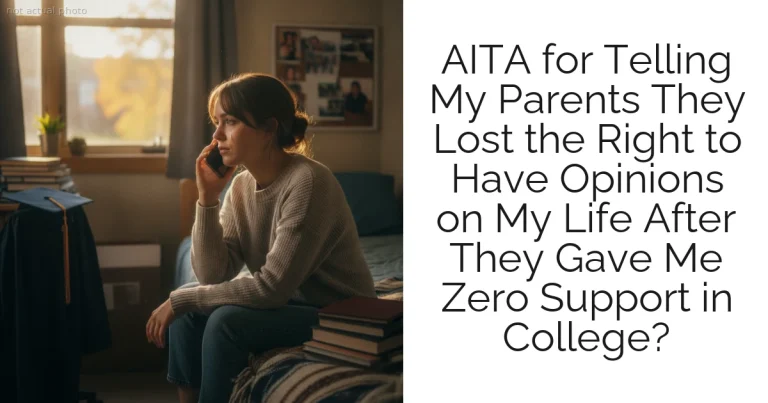 AITA for Telling My Parents They Lost the Right to Have Opinions on My Life After They Gave Me Zero Support in College?