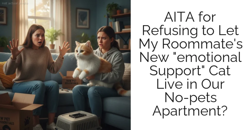 AITA for Refusing to Let My Roommate's New "emotional Support" Cat Live in Our No-pets Apartment?