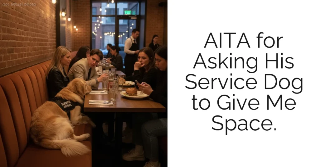 AITA for Asking His Service Dog to Give Me Space.