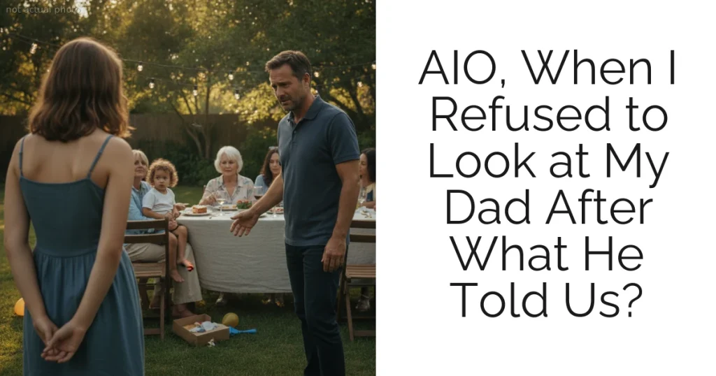 AIO, When I Refused to Look at My Dad After What He Told Us?