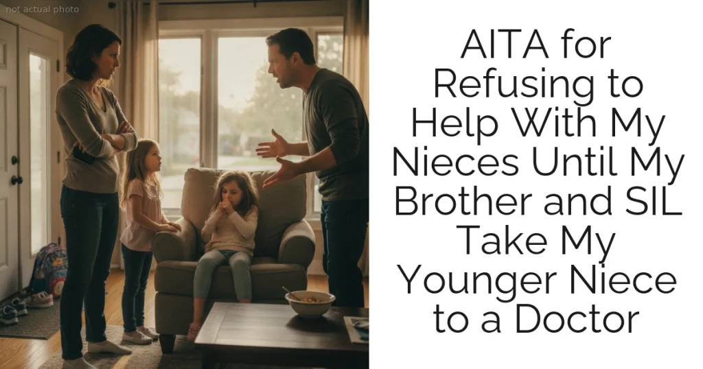AITA for Refusing to Help With My Nieces Until My Brother and SIL Take My Younger Niece to a Doctor