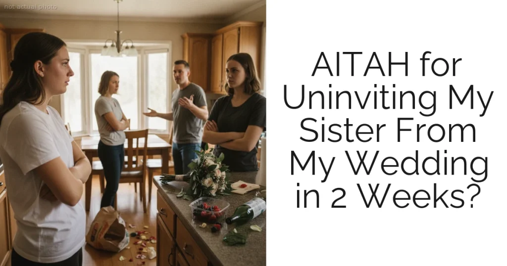 AITAH for Uninviting My Sister From My Wedding in 2 Weeks?