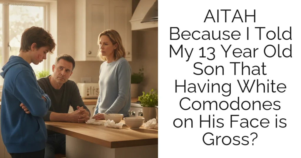 AITAH Because I Told My 13 Year Old Son That Having White Comodones on His Face is Gross?